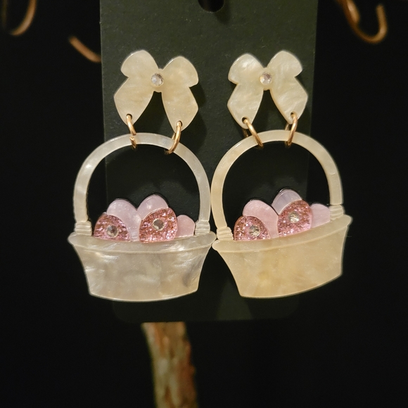 Jewelry - 2/$20 Easter Resin Bow & Basket Earrings